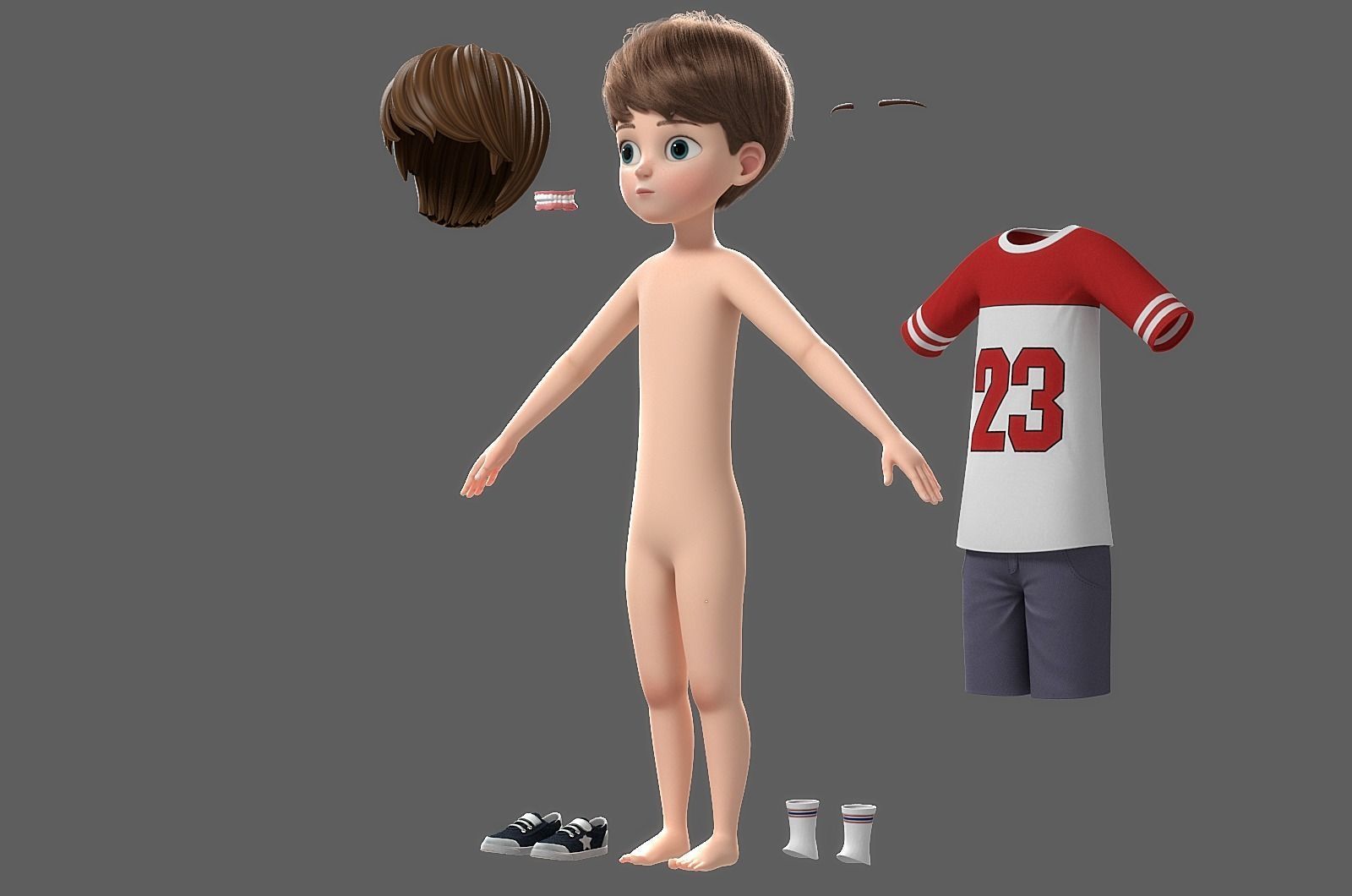 Cartoon Boy Rigged 3D model_31