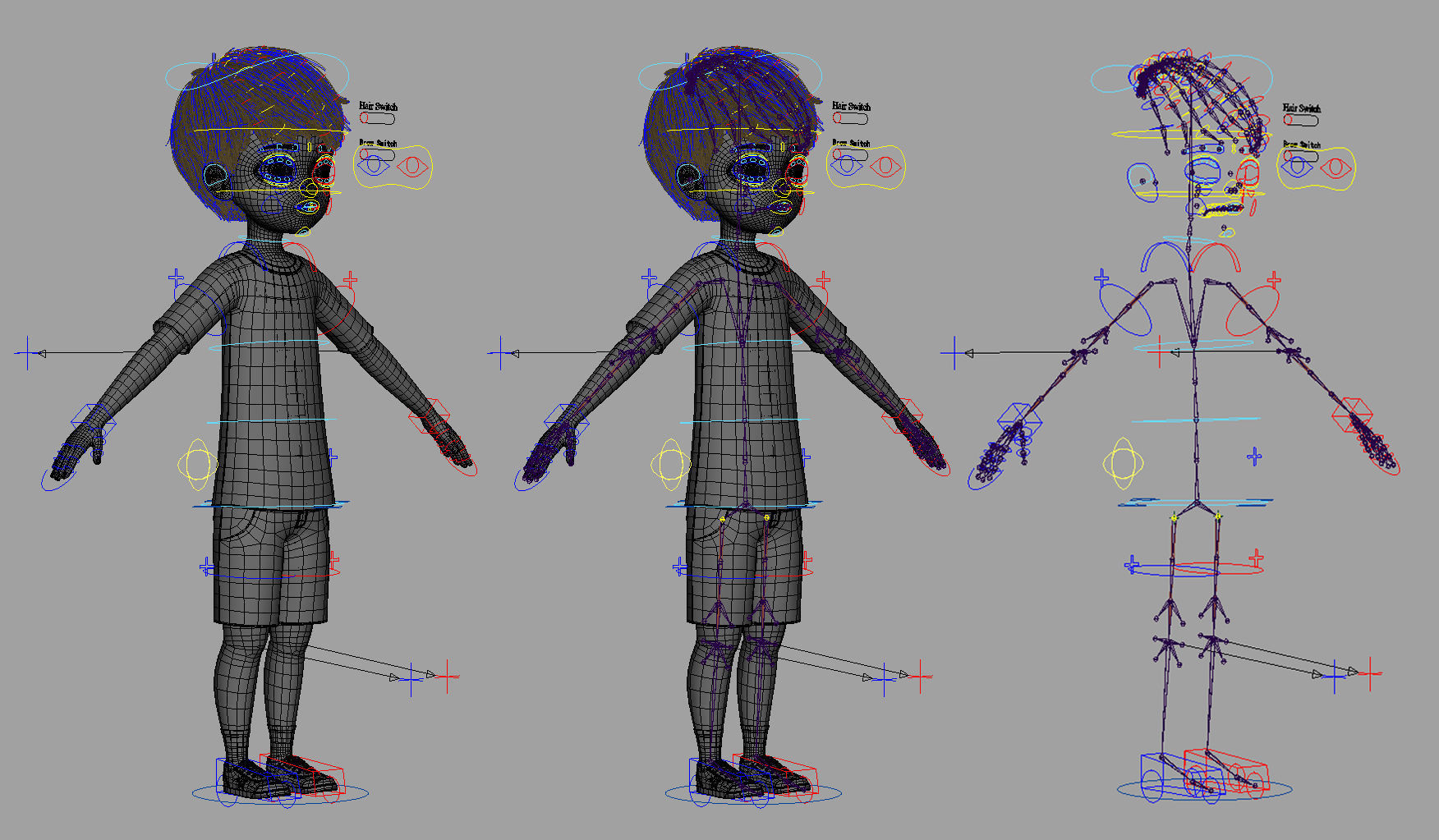 Cartoon Boy Rigged 3D model_57