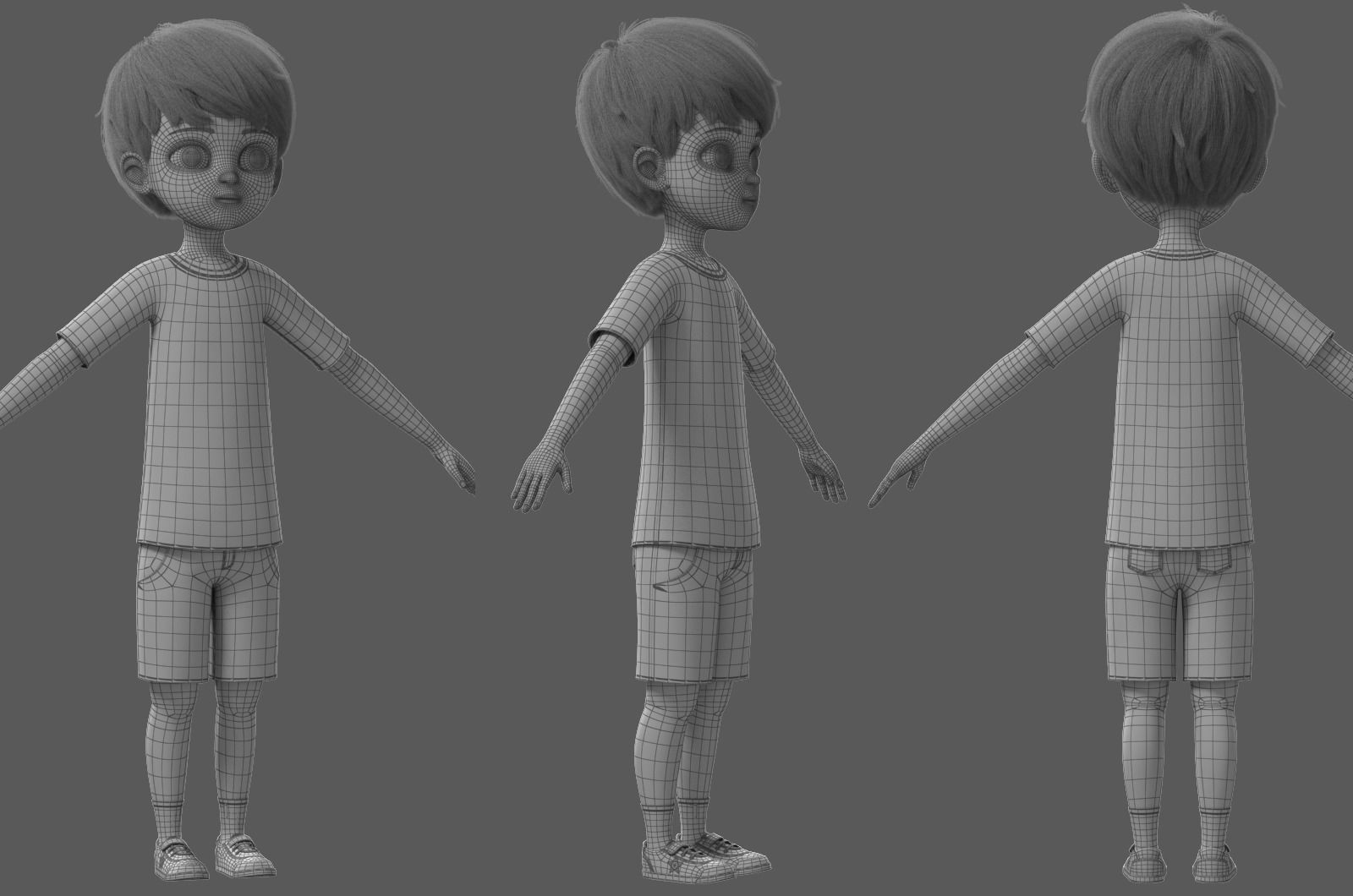 Cartoon Boy Rigged 3D model_51