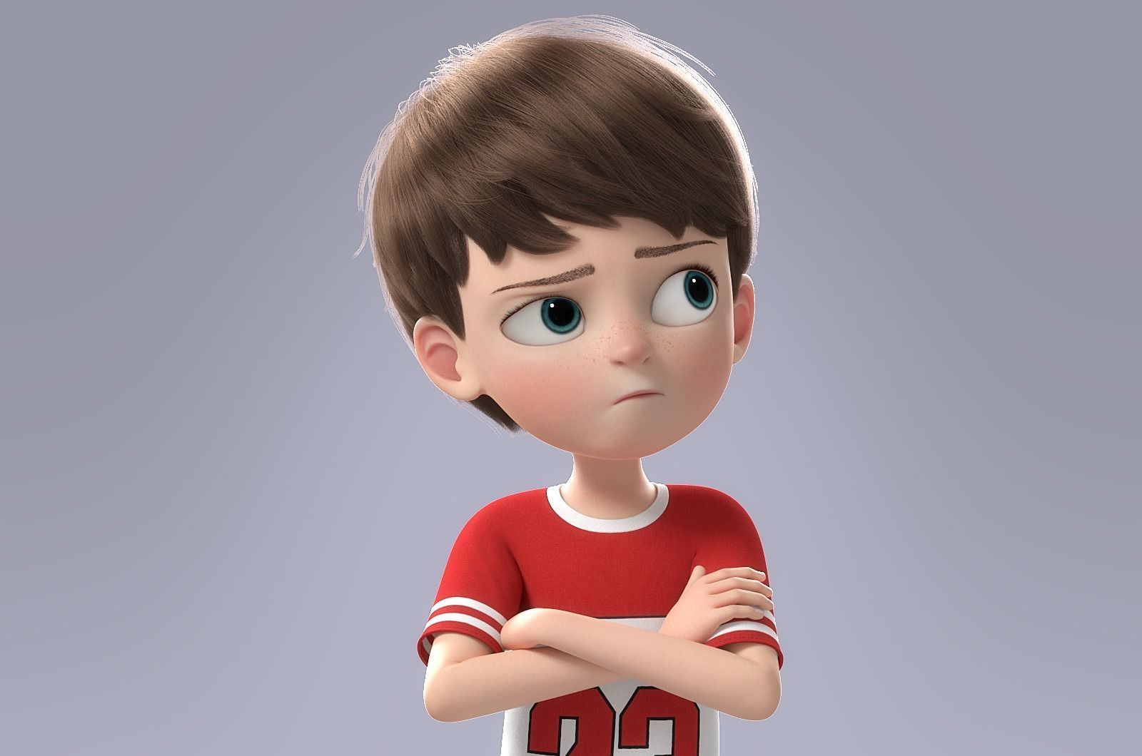 Cartoon Boy Rigged 3D model_2