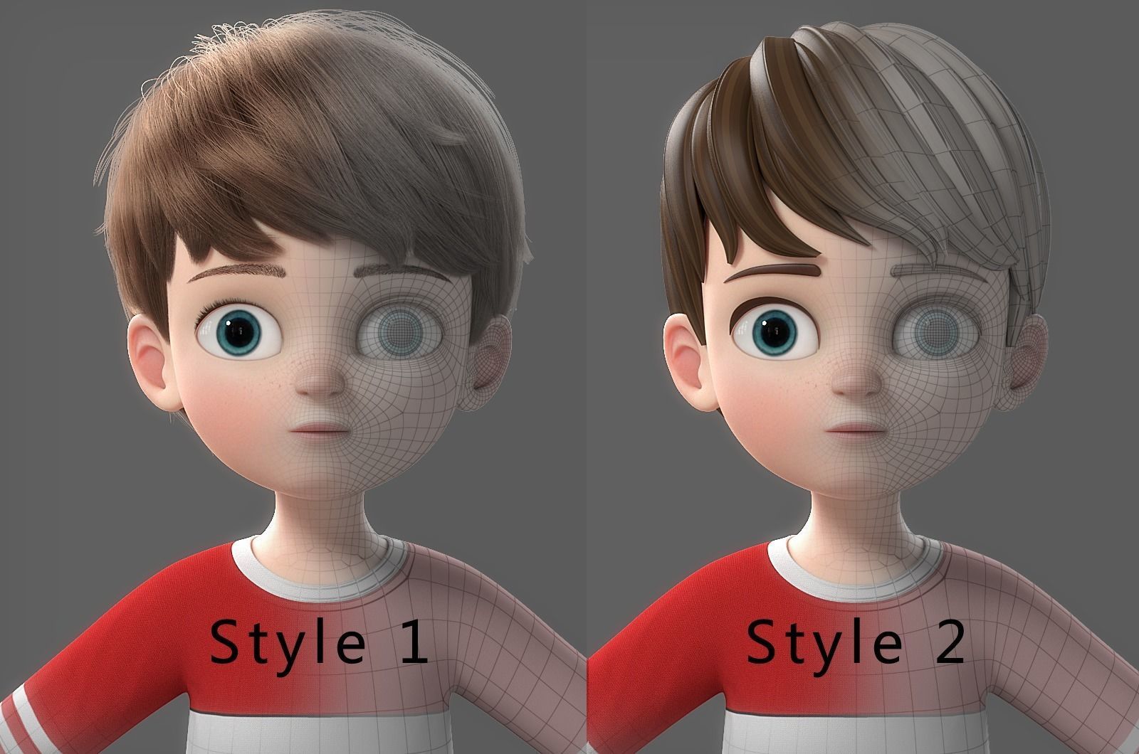 Cartoon Boy Rigged 3D model_26
