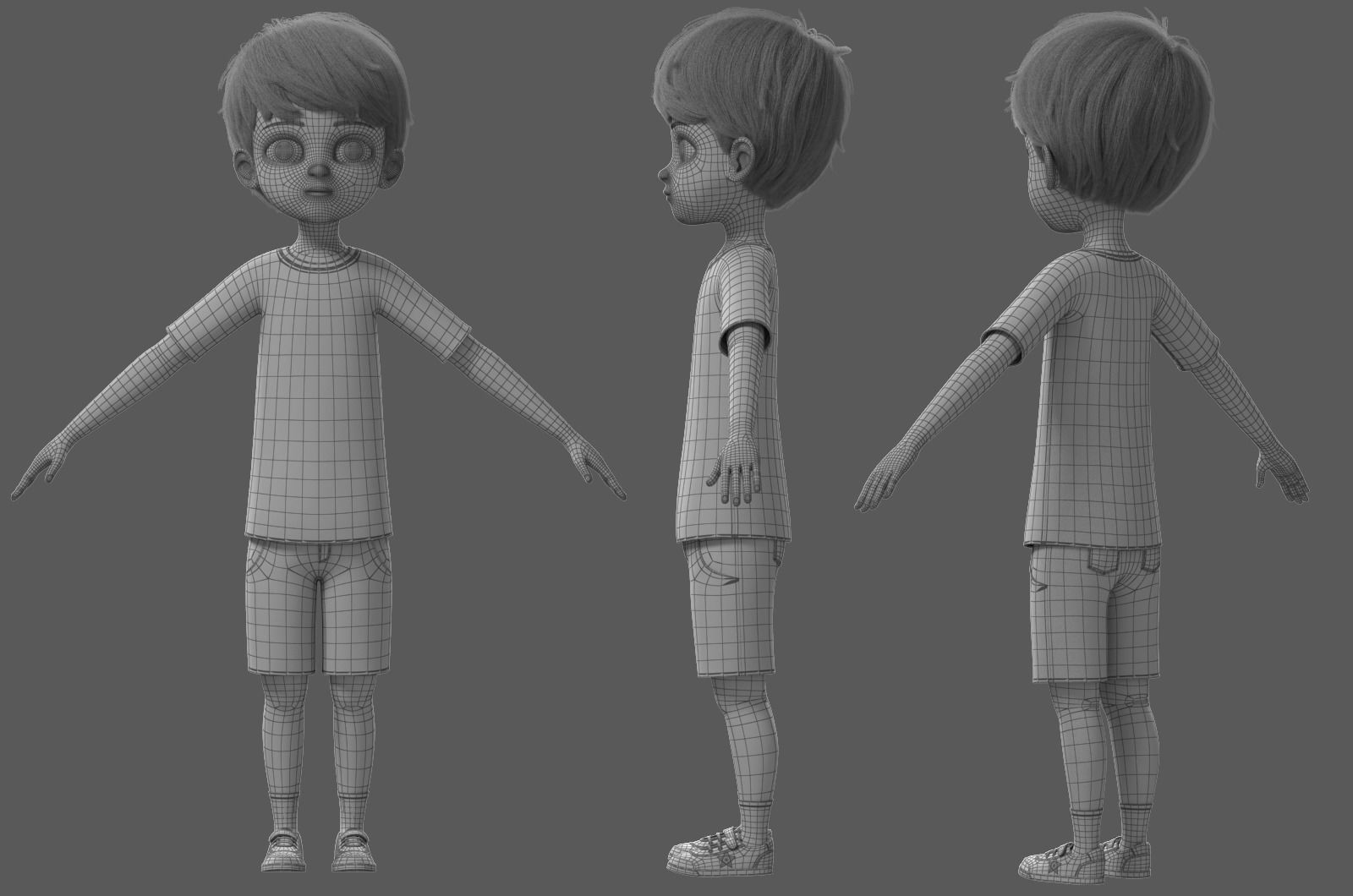 Cartoon Boy Rigged 3D model_52