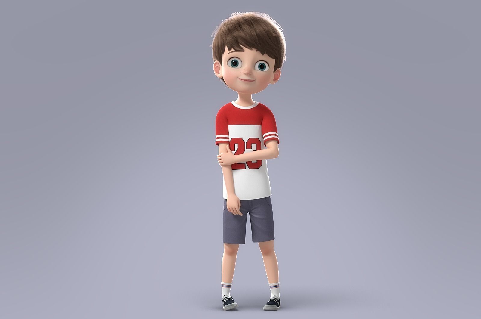 Cartoon Boy Rigged 3D model_3