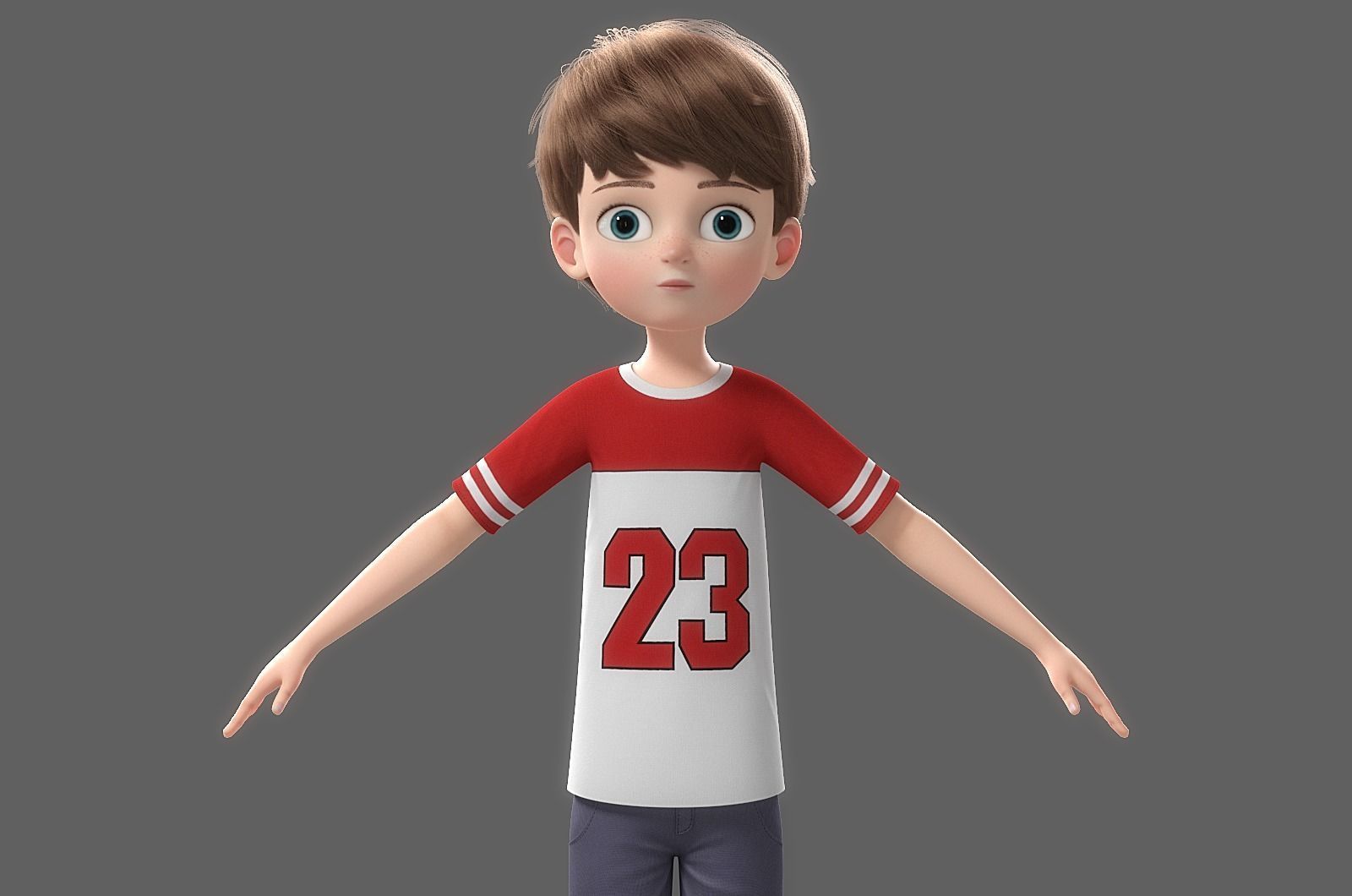 Cartoon Boy Rigged 3D model_19