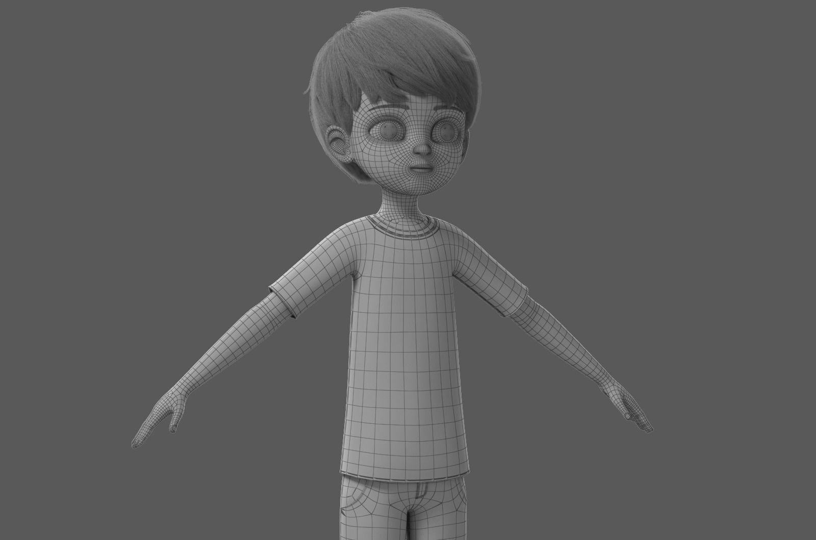 Cartoon Boy Rigged 3D model_49