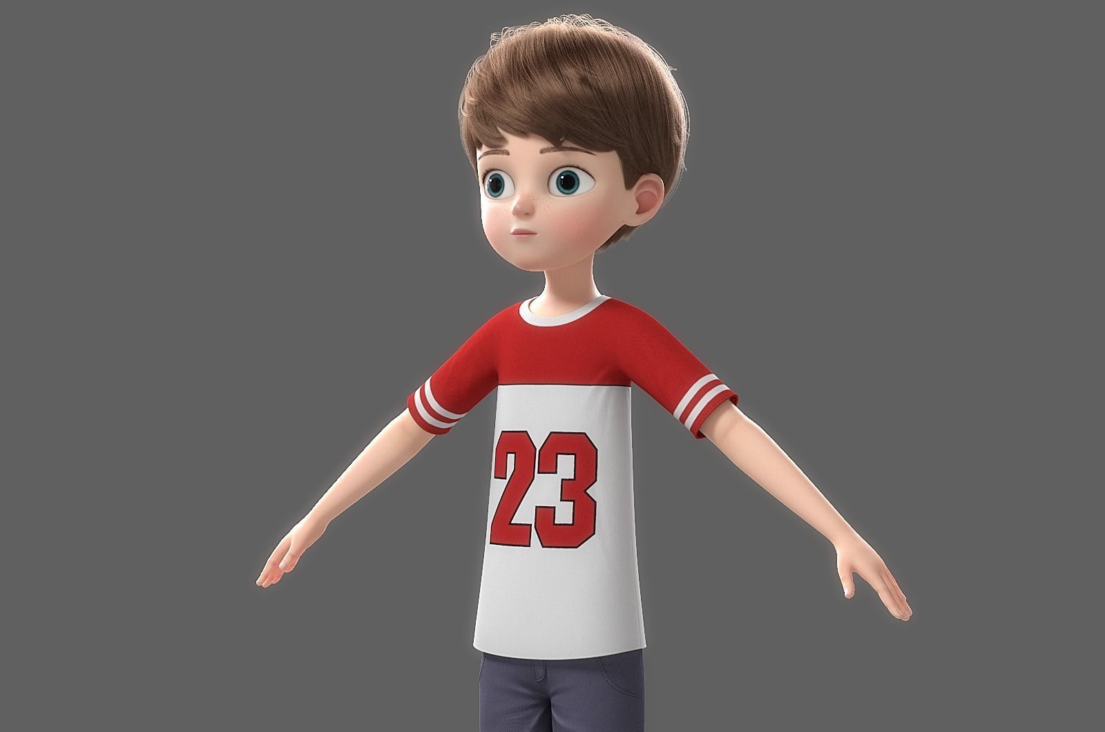 Cartoon Boy Rigged 3D model_16
