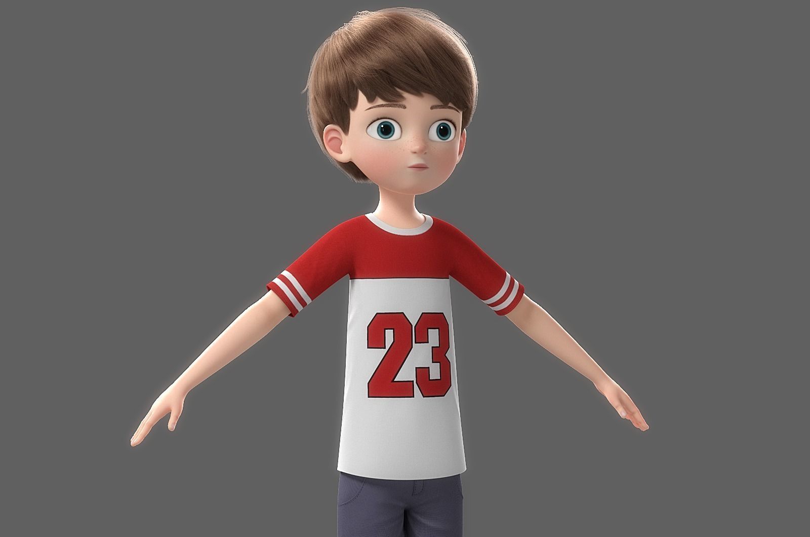 Cartoon Boy Rigged 3D model_22