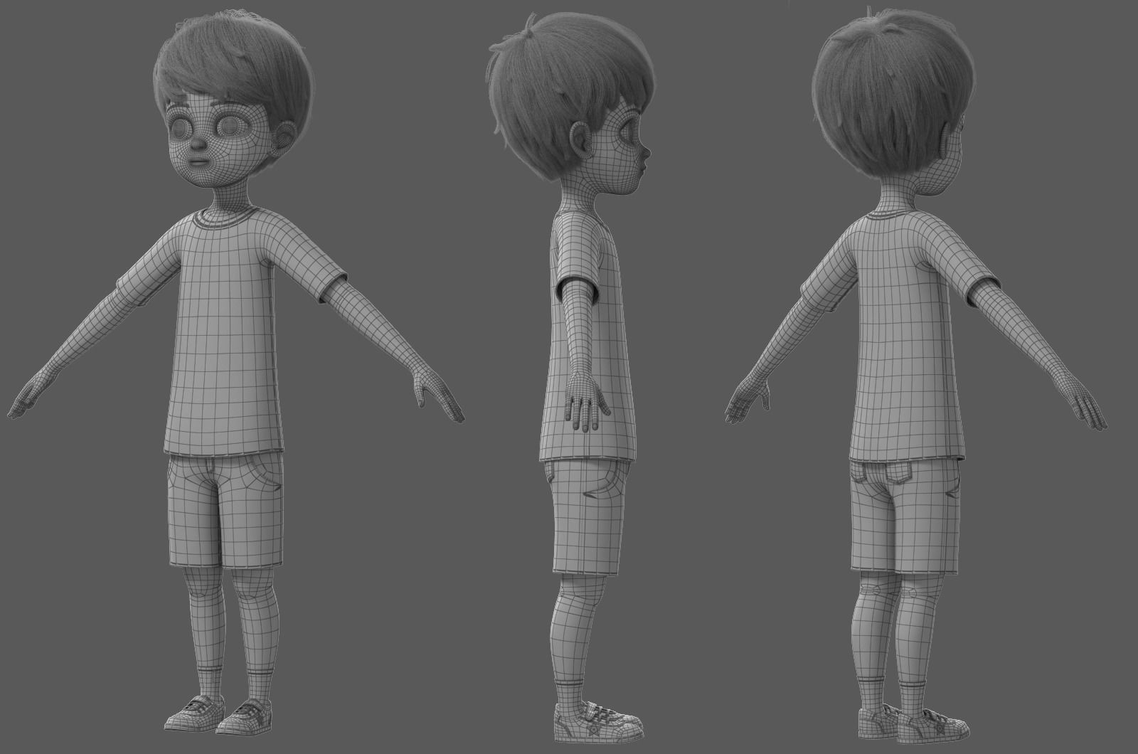 Cartoon Boy Rigged 3D model_50