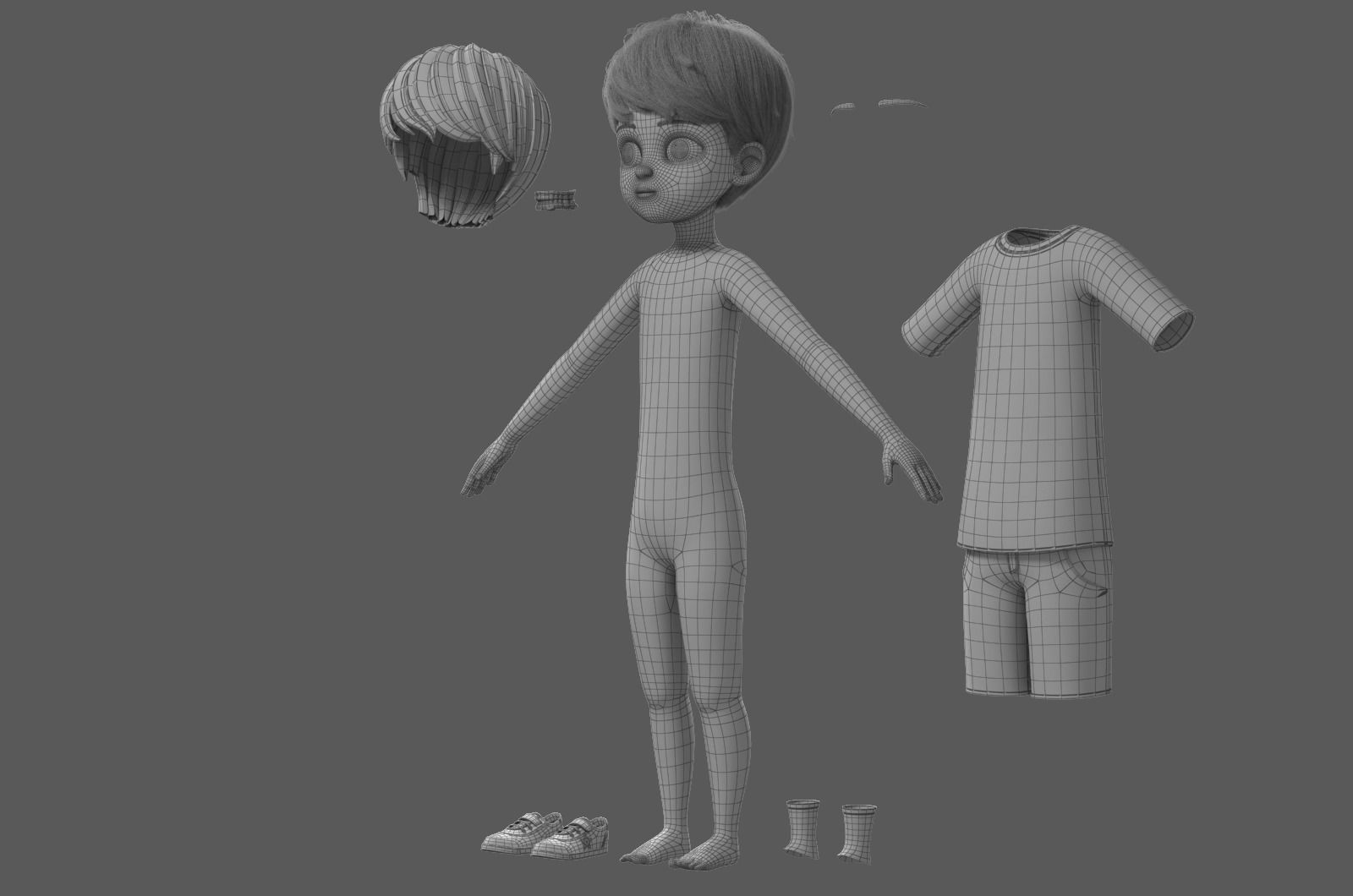 Cartoon Boy Rigged 3D model_32
