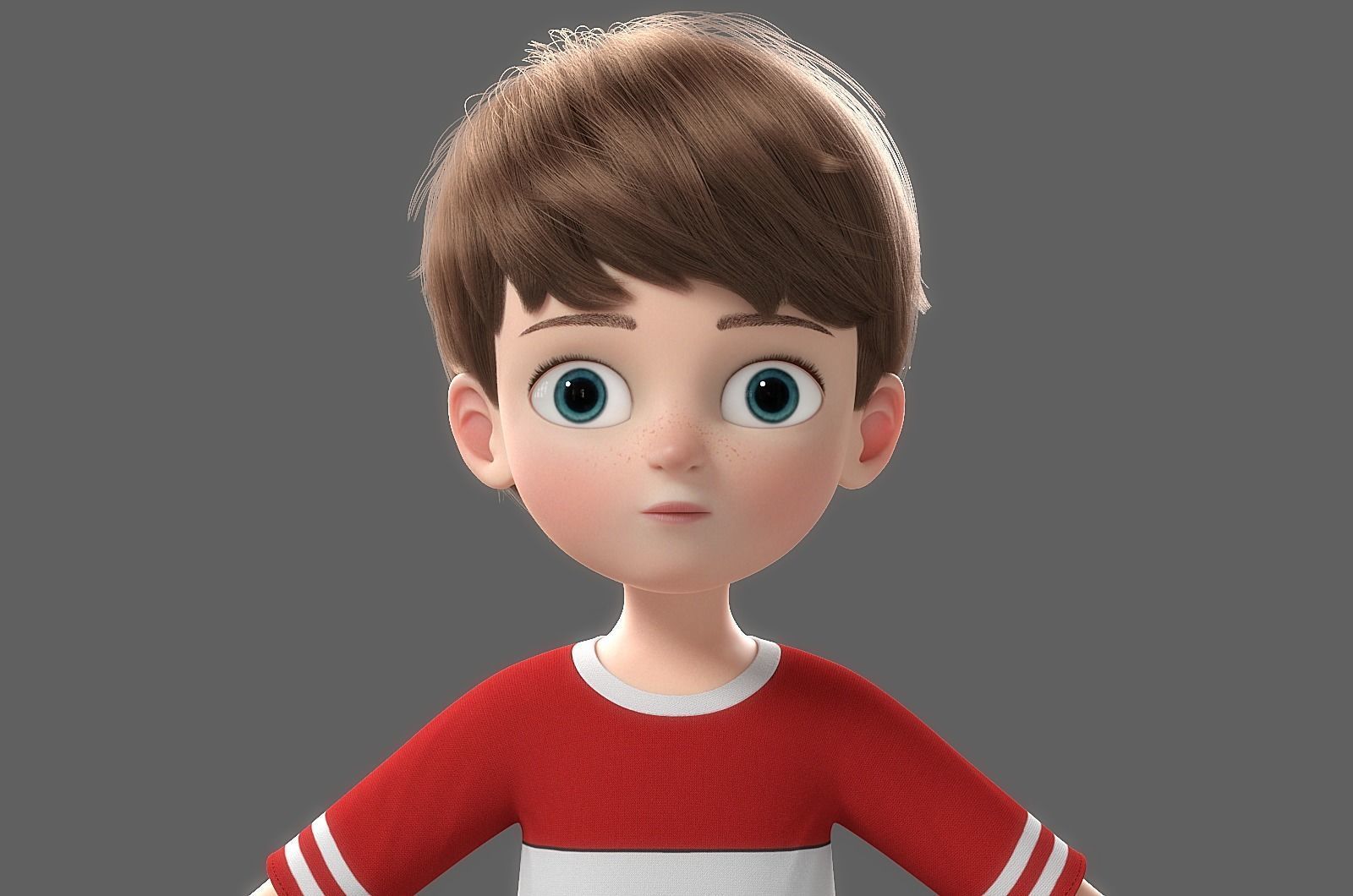 Cartoon Boy Rigged 3D model_6
