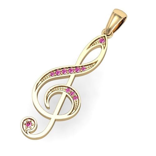  beautyful pendant treble clef 3D print model