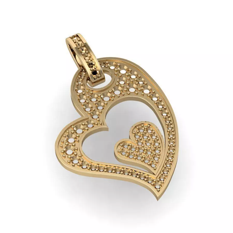 beautyful pendant with heart Free 3D print model