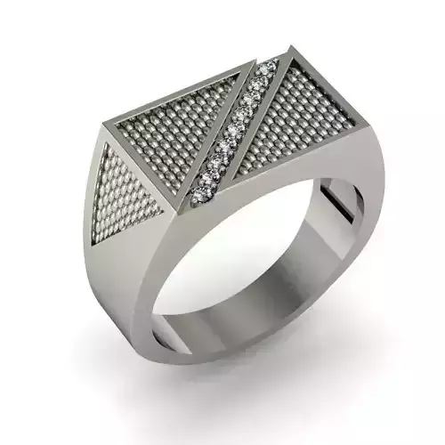 signet ring for men with a gems   