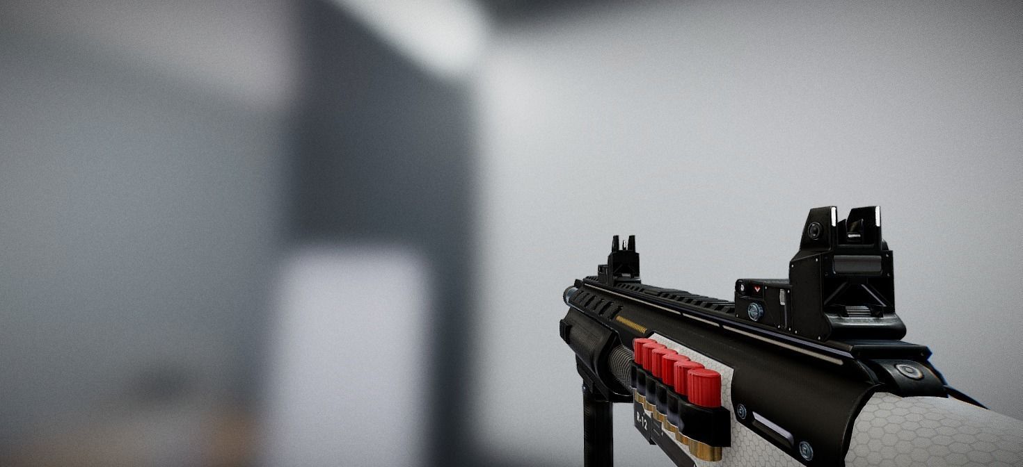 Futuristic Shotgun Low-poly 3D model_6