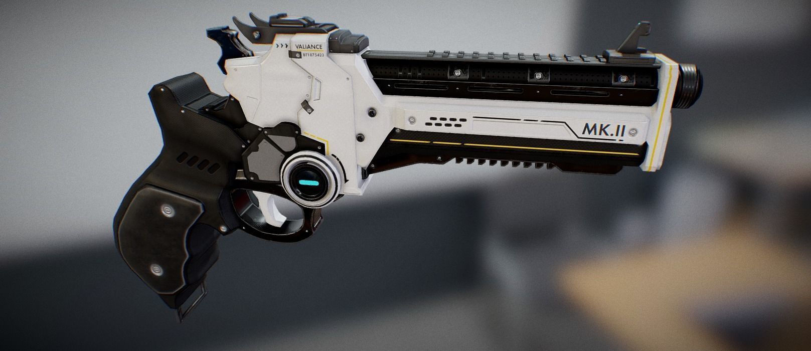 Sci-Fi Handgun Low-poly 3D model_1
