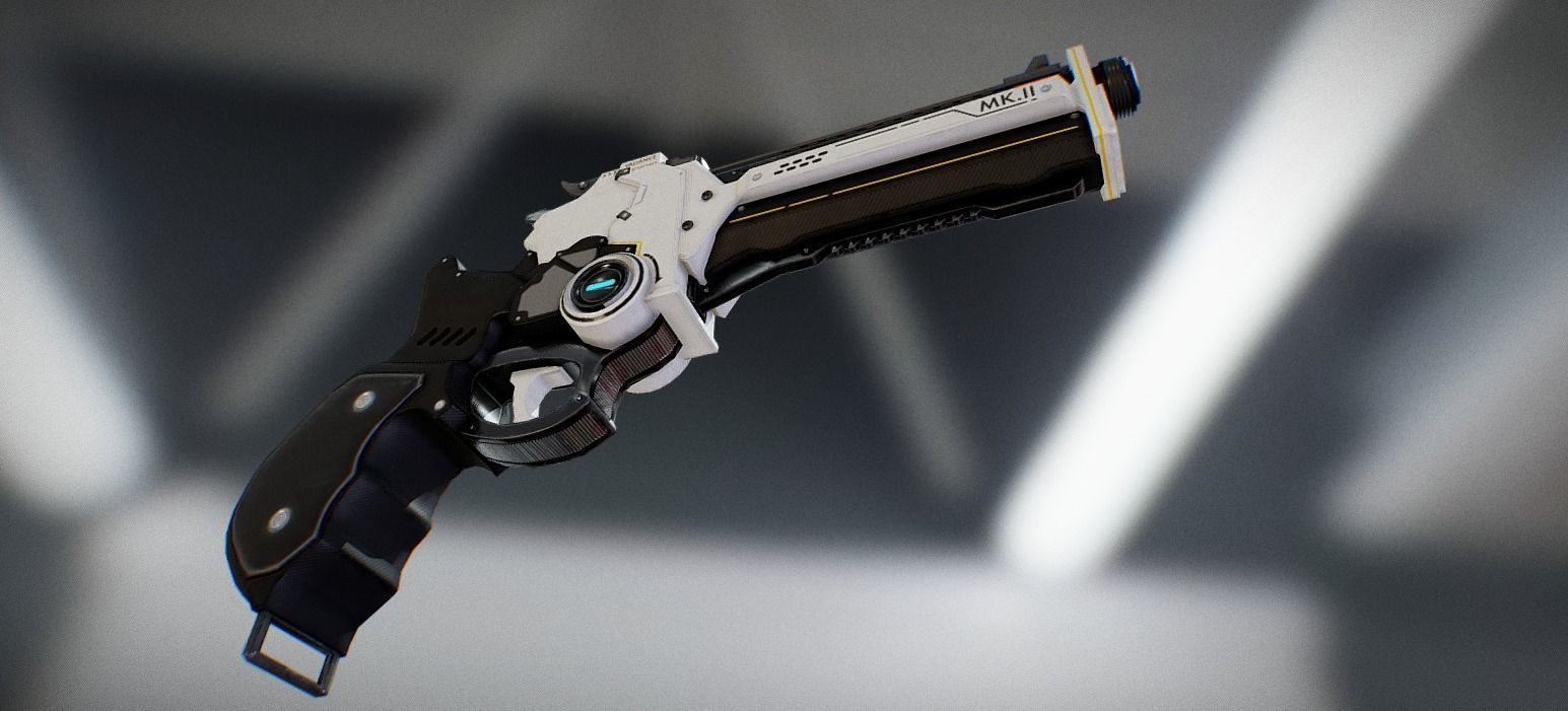 Sci-Fi Handgun Low-poly 3D model_7