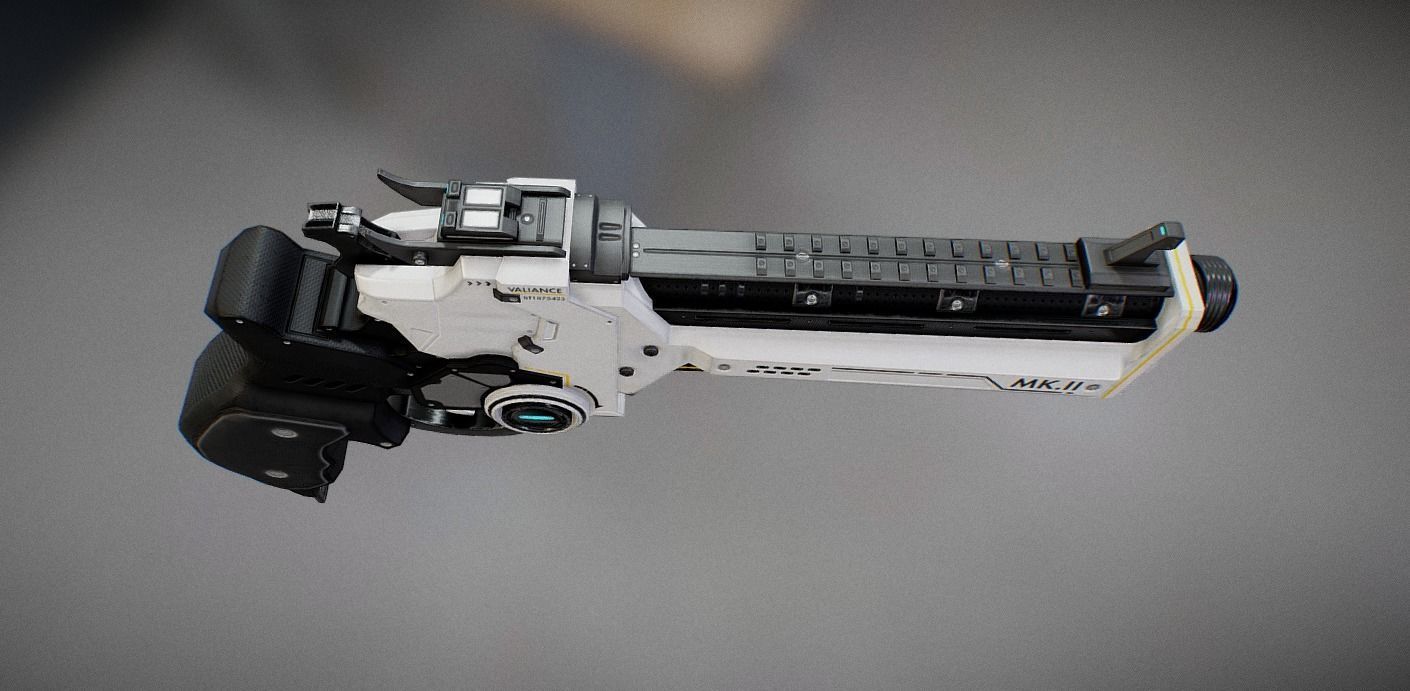 Sci-Fi Handgun Low-poly 3D model_4