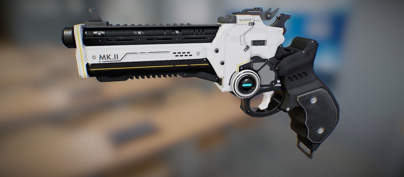 Sci-Fi Handgun Low-poly 3D model_2