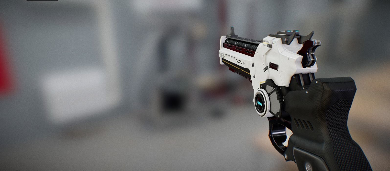 Sci-Fi Handgun Low-poly 3D model_3