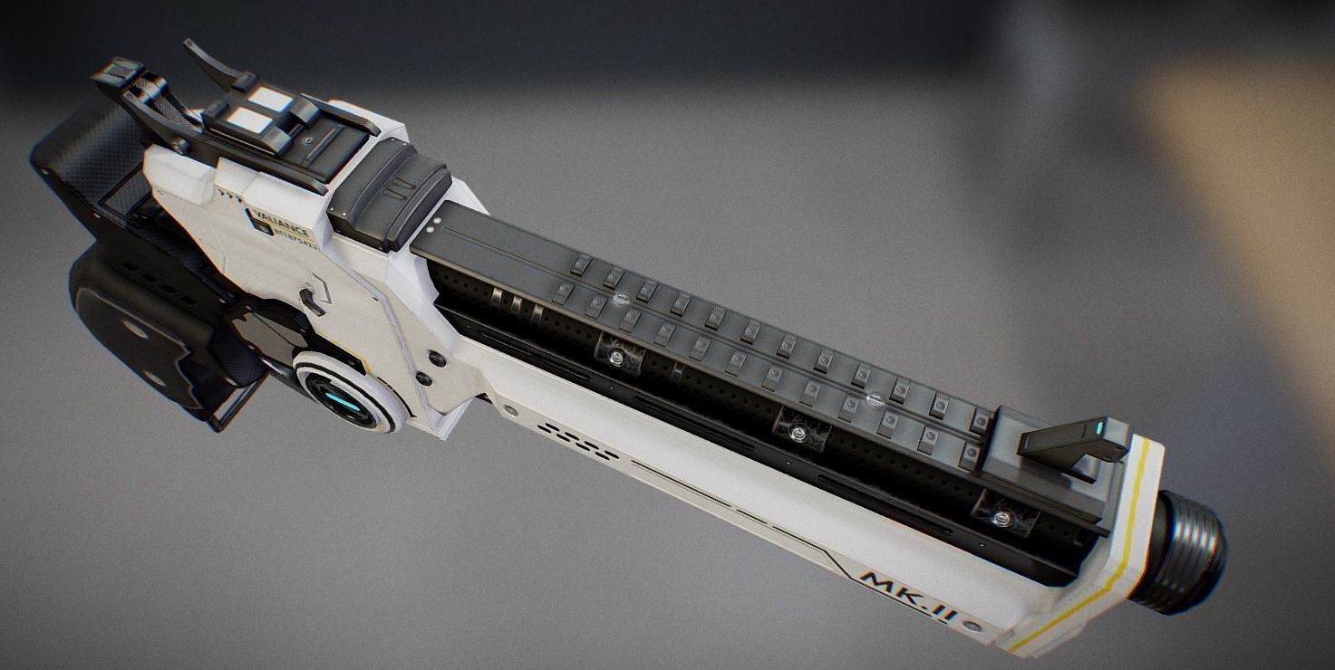 Sci-Fi Handgun Low-poly 3D model_8