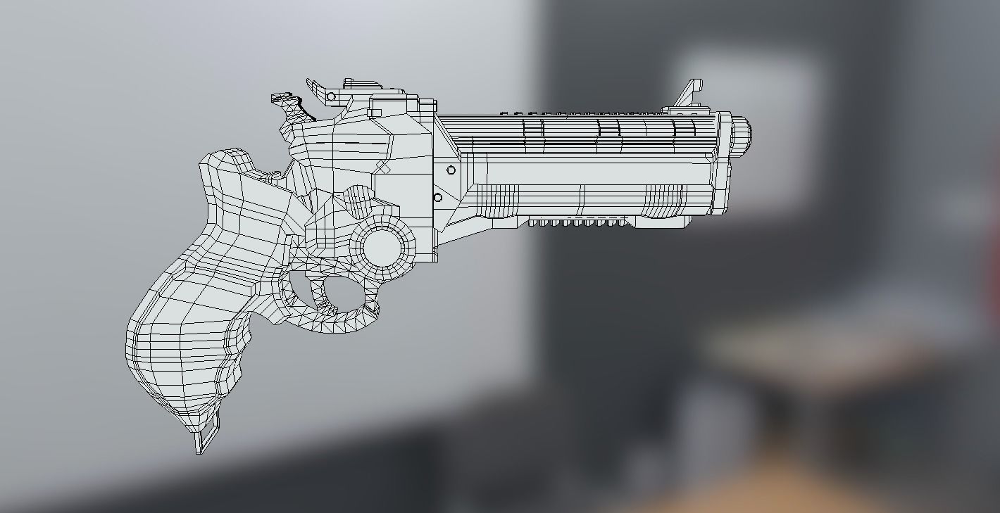 Sci-Fi Handgun Low-poly 3D model_12