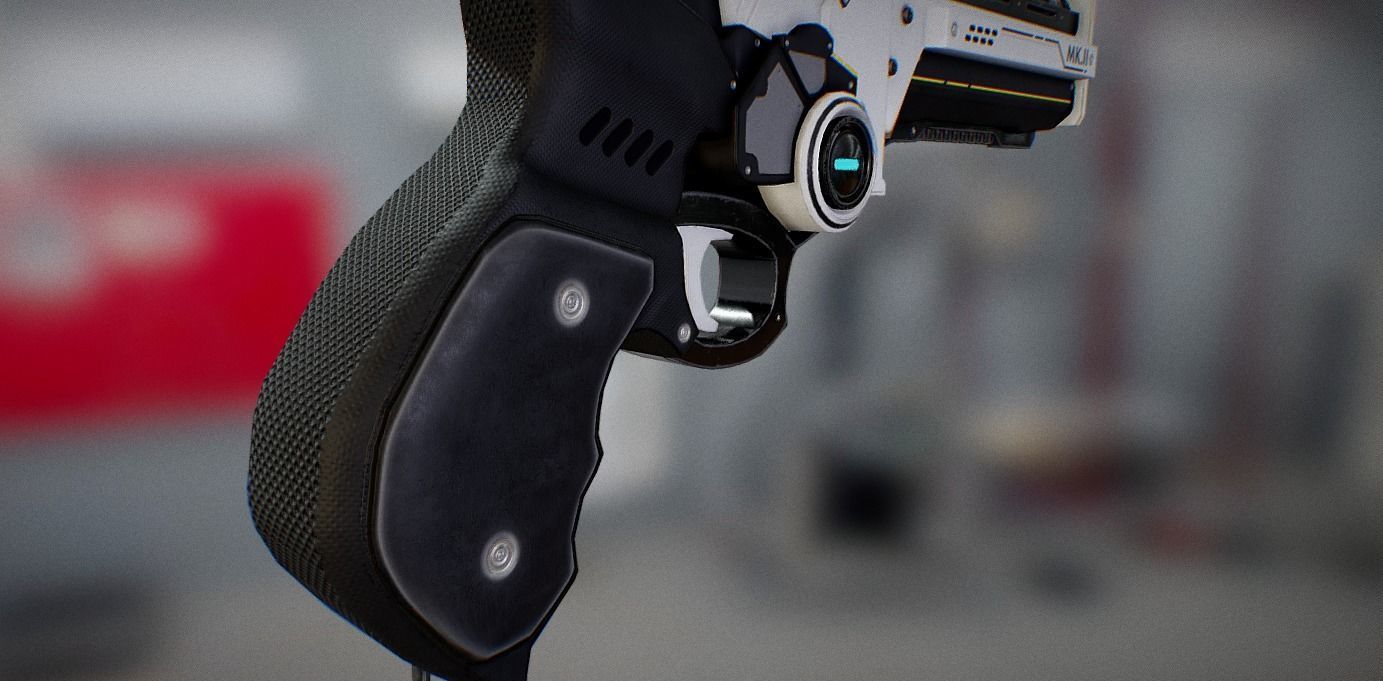 Sci-Fi Handgun Low-poly 3D model_5