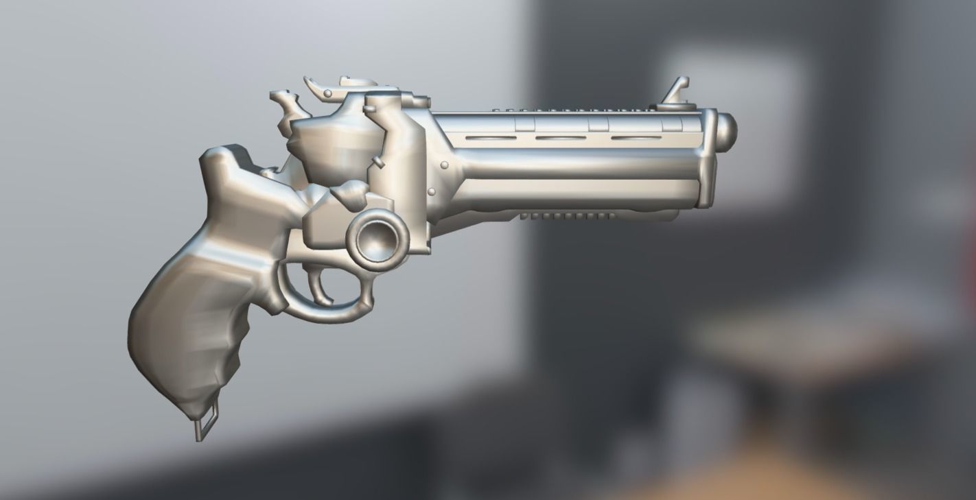 Sci-Fi Handgun Low-poly 3D model_11