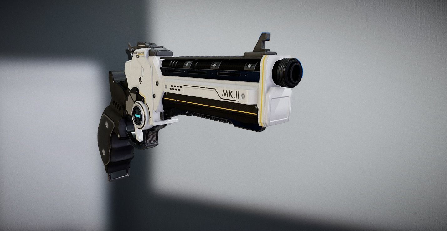 Sci-Fi Handgun Low-poly 3D model_9