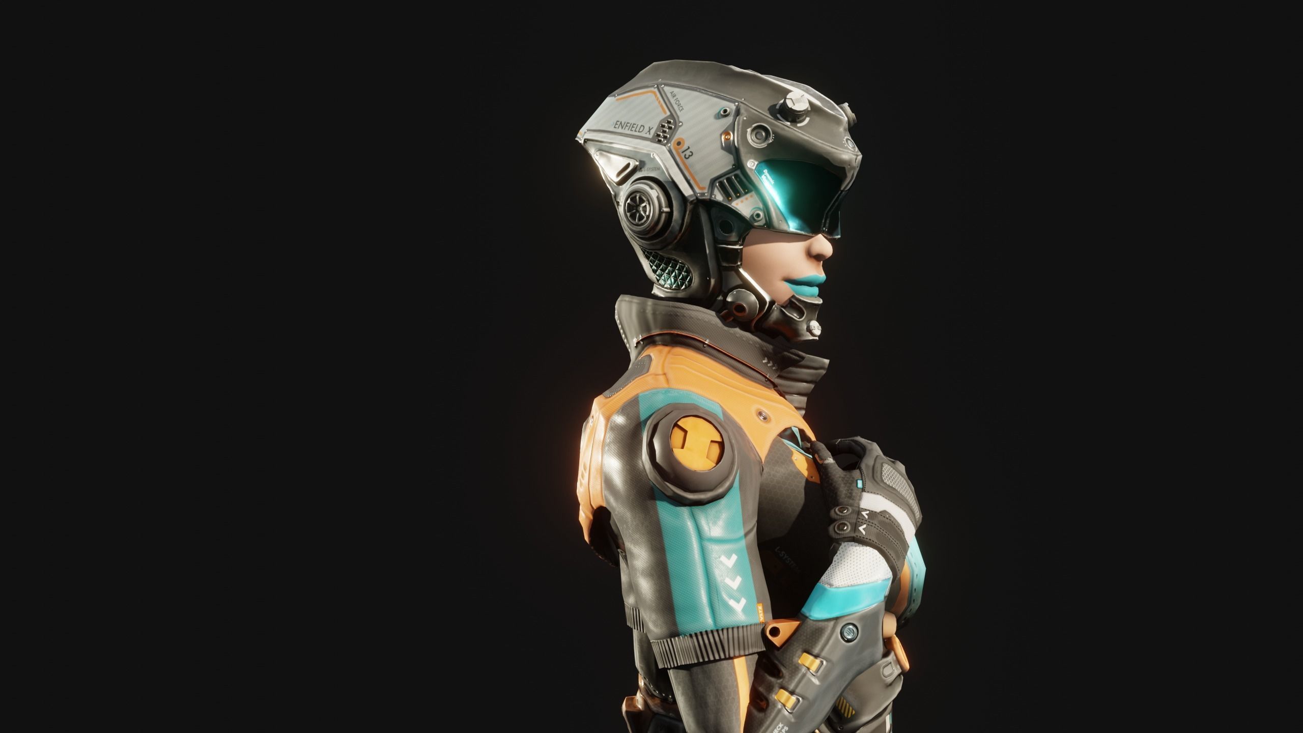 Sci-Fi Pilot - Ashley Low-poly 3D model_3