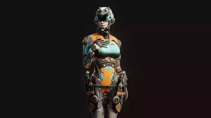 Sci-Fi Pilot - Ashley Low-poly 3D model