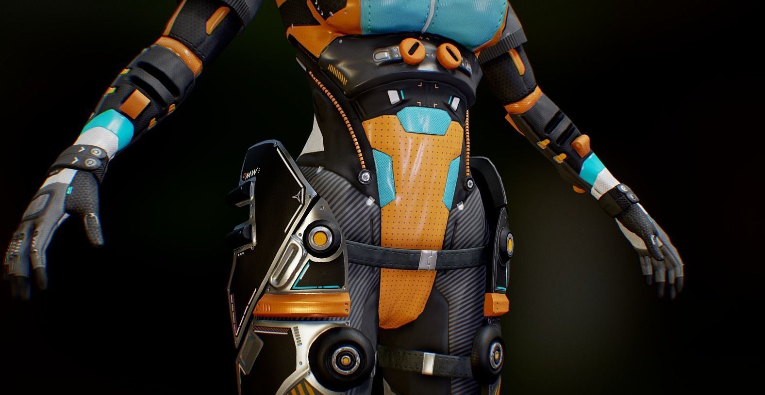 Sci-Fi Pilot - Ashley Low-poly 3D model_14