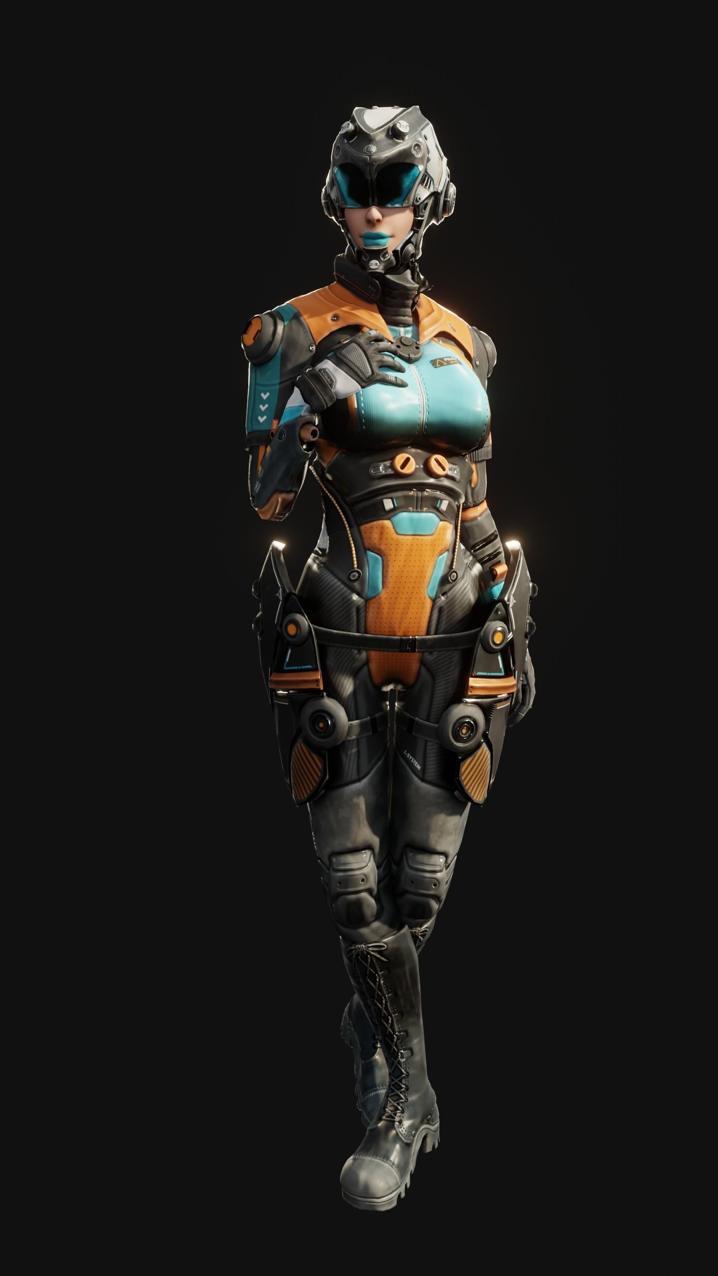 Sci-Fi Pilot - Ashley Low-poly 3D model_5