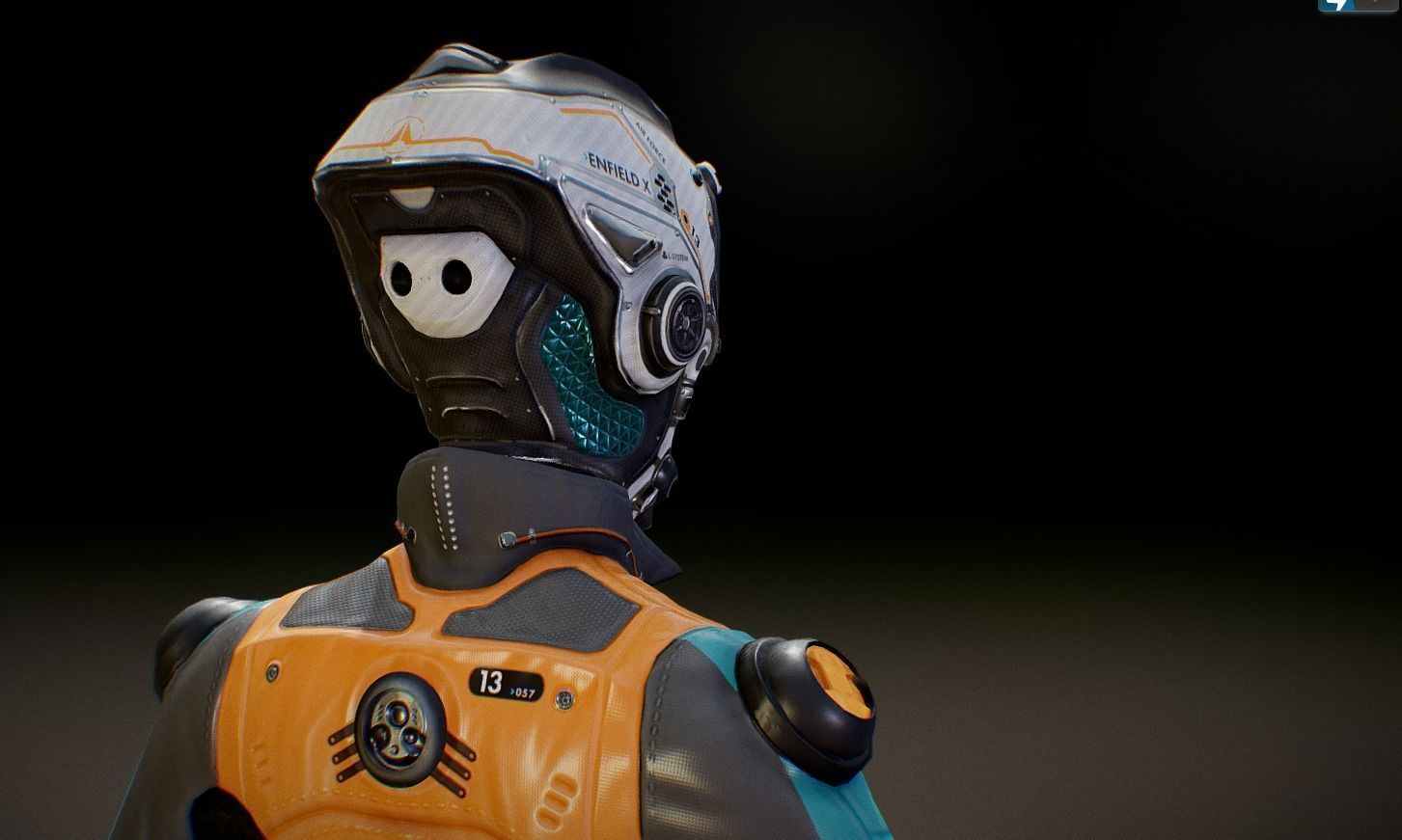 Sci-Fi Pilot - Ashley Low-poly 3D model_12