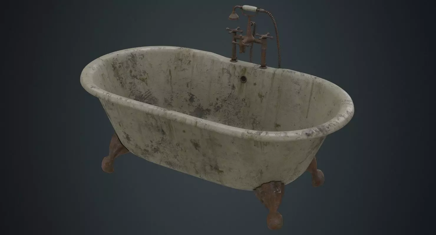 Bath 2B Low-poly 3D model_0