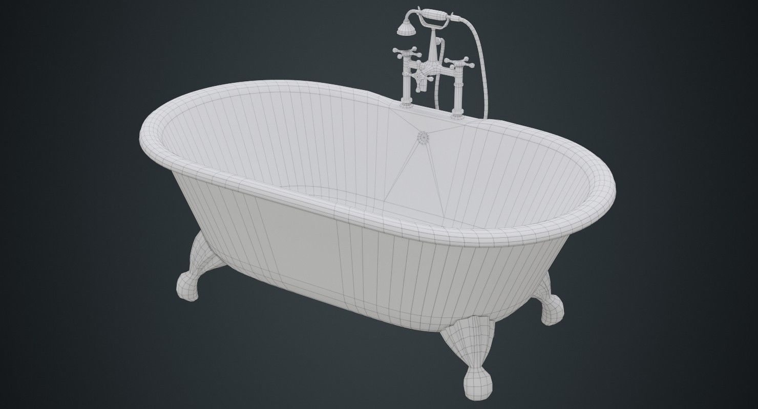 Bath 2B Low-poly 3D model_5