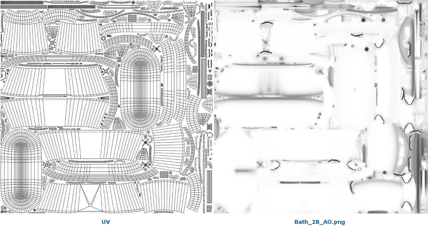 Bath 2B Low-poly 3D model_6