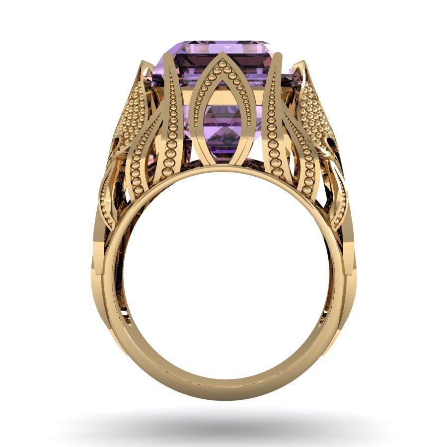  beautyful ring with emerald gem 3D print model_2