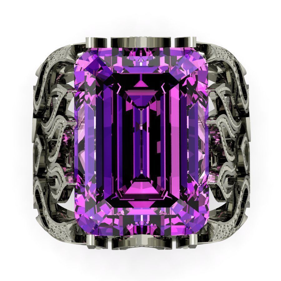  beautyful ring with emerald gem 3D print model_3