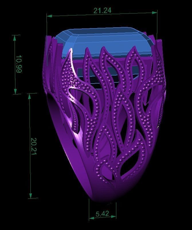  beautyful ring with emerald gem 3D print model_6