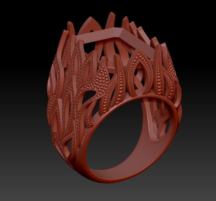  beautyful ring with emerald gem 3D print model_5