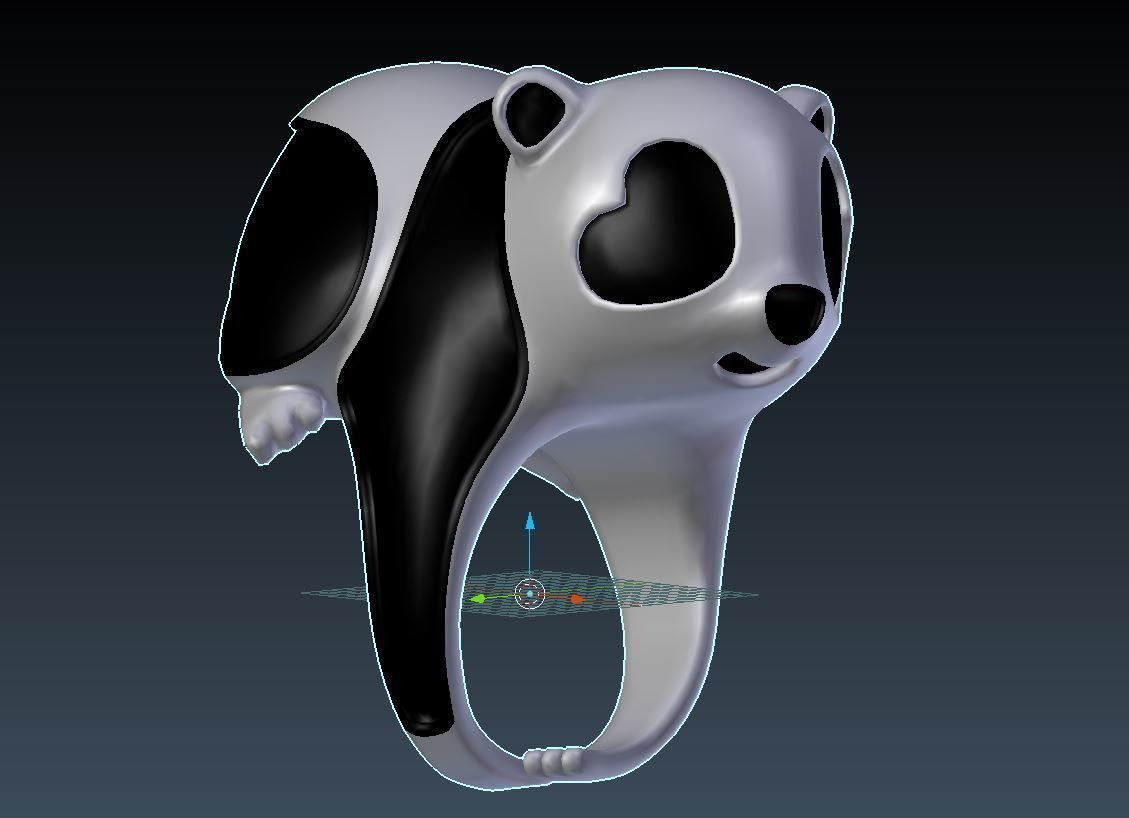 Panda ring  Enamel Nature jewelry Animal jewellery 3dm stl file 3D print model_16