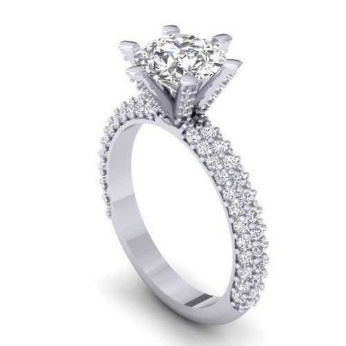 RING27 diamond engagement ring gold 3D print model
