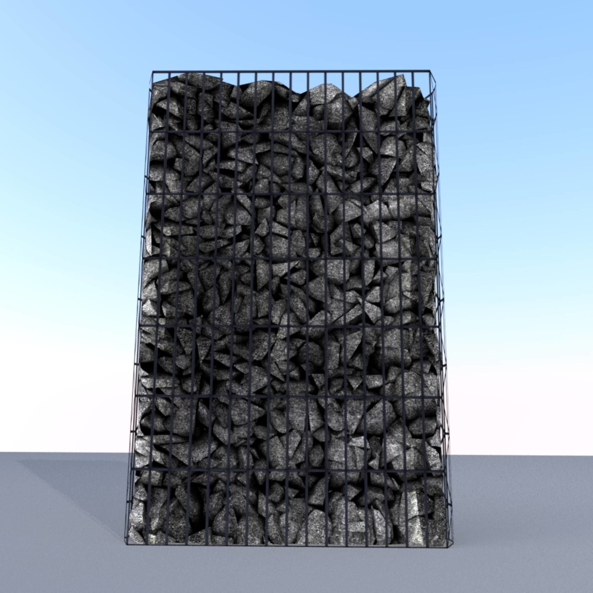 Ivy Vine on Gabion Wall - Version 2 Low-poly 3D model_11