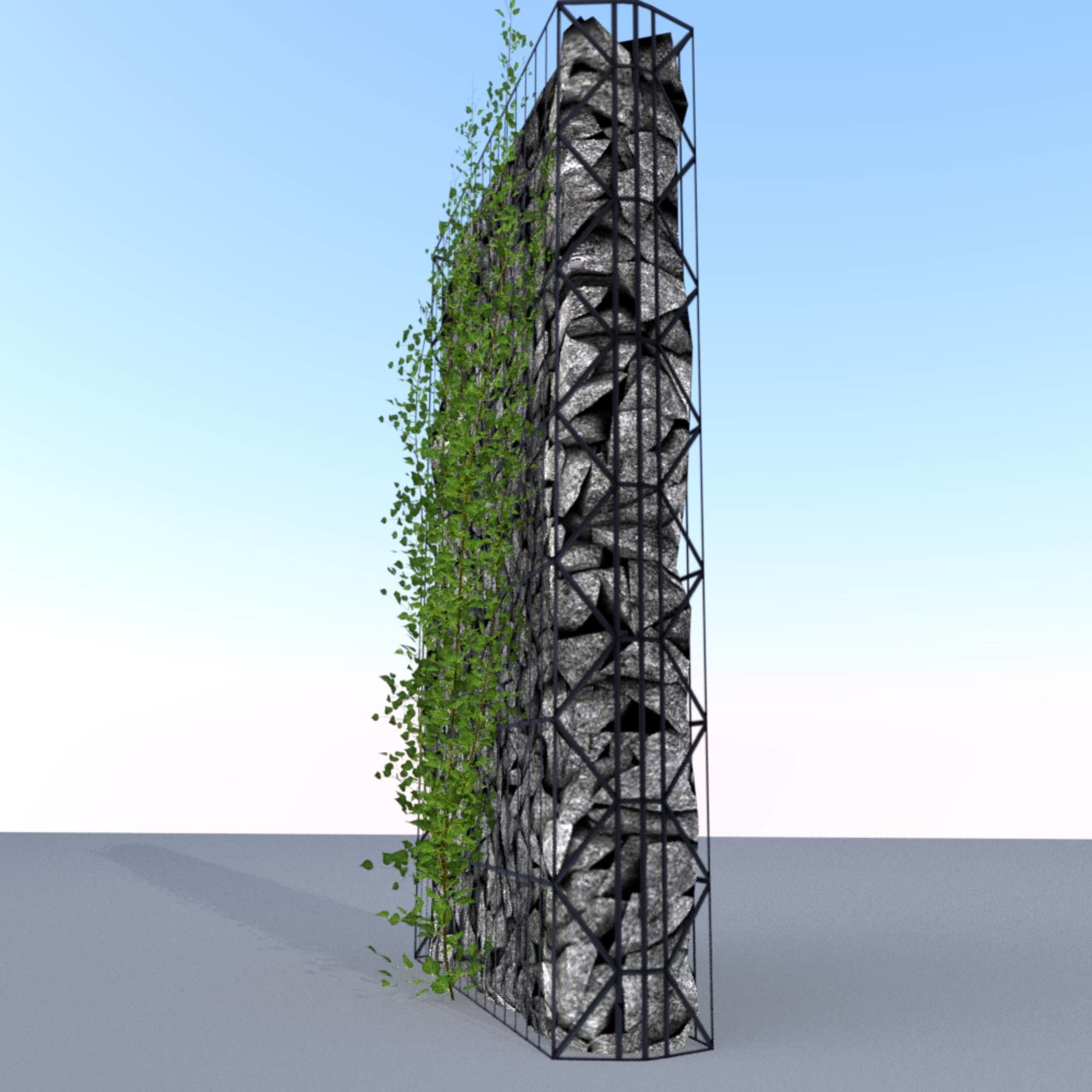 Ivy Vine on Gabion Wall - Version 2 Low-poly 3D model_27