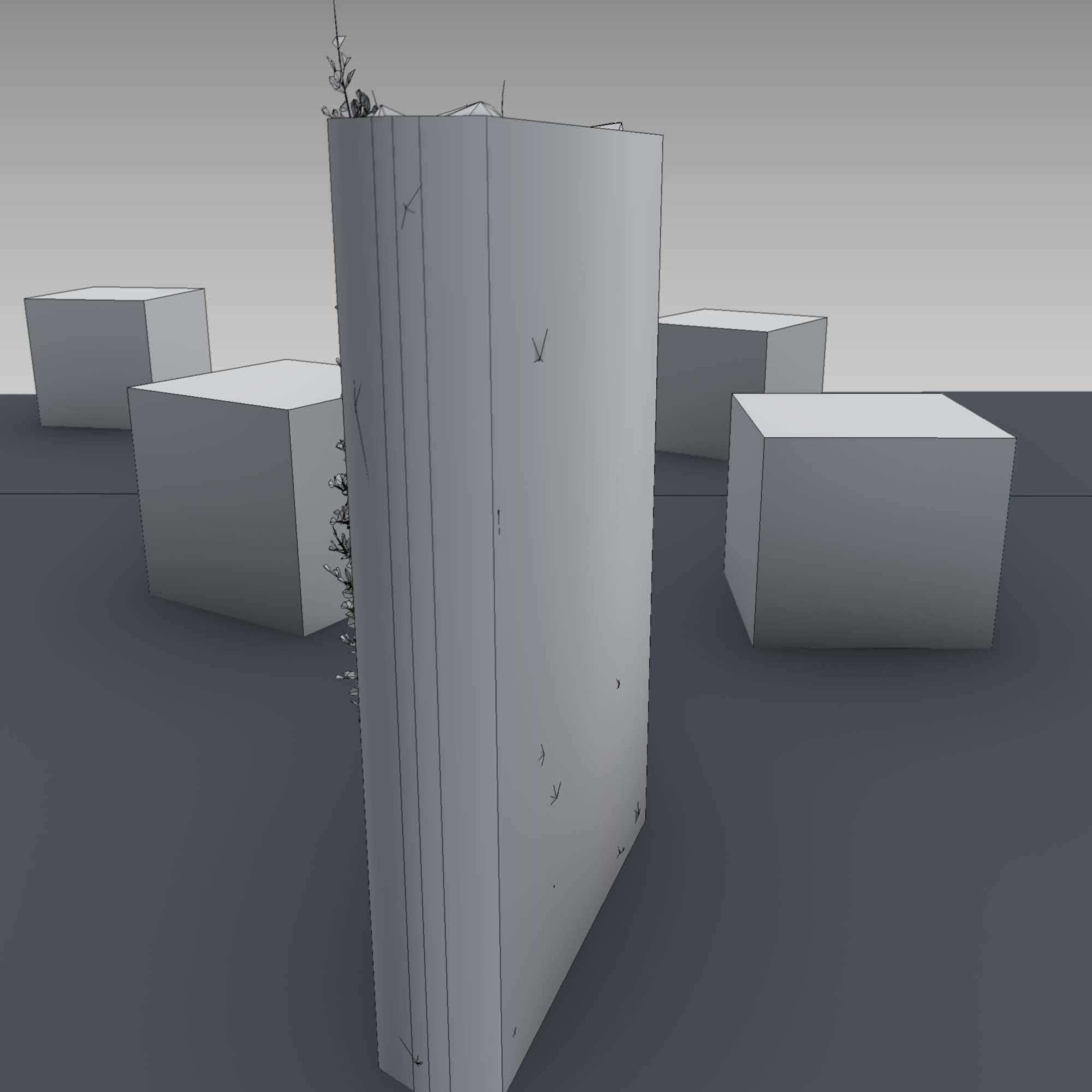 Ivy Vine on Gabion Wall - Version 2 Low-poly 3D model_16