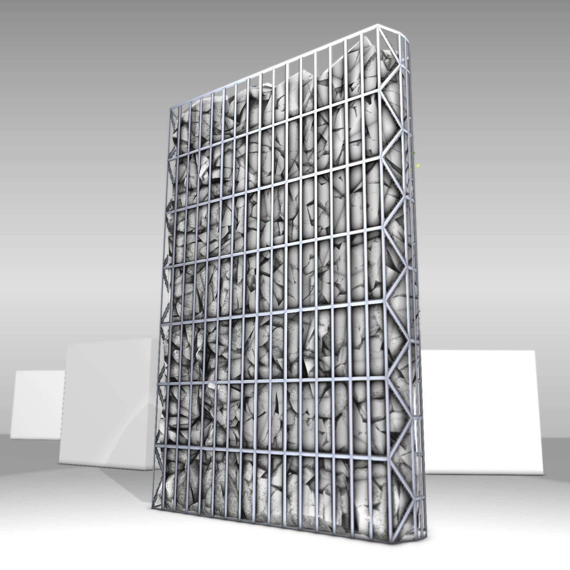 Ivy Vine on Gabion Wall - Version 2 Low-poly 3D model_24