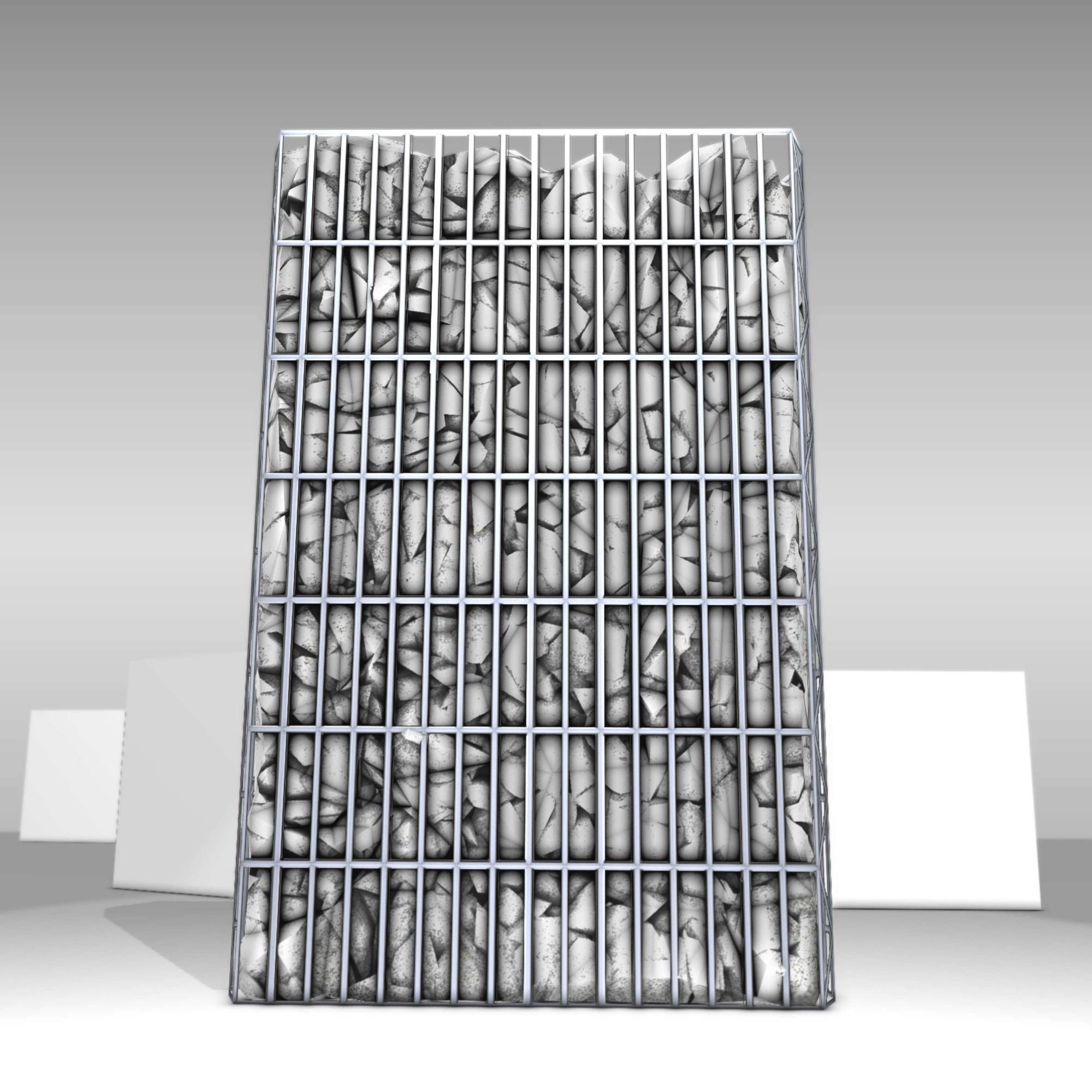 Ivy Vine on Gabion Wall - Version 2 Low-poly 3D model_12