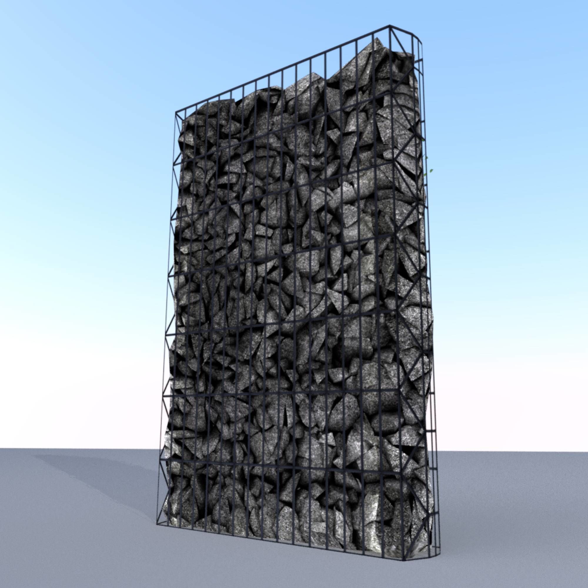 Ivy Vine on Gabion Wall - Version 2 Low-poly 3D model_15