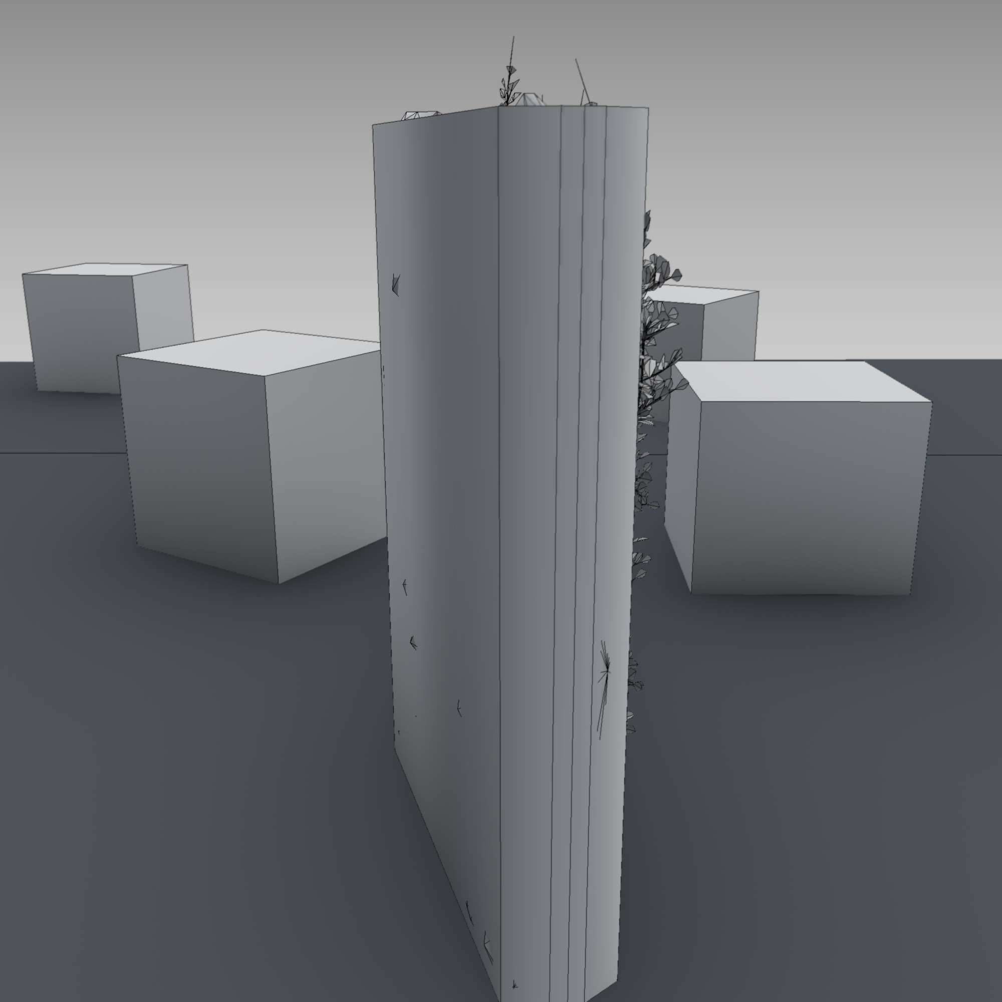 Ivy Vine on Gabion Wall - Version 2 Low-poly 3D model_26