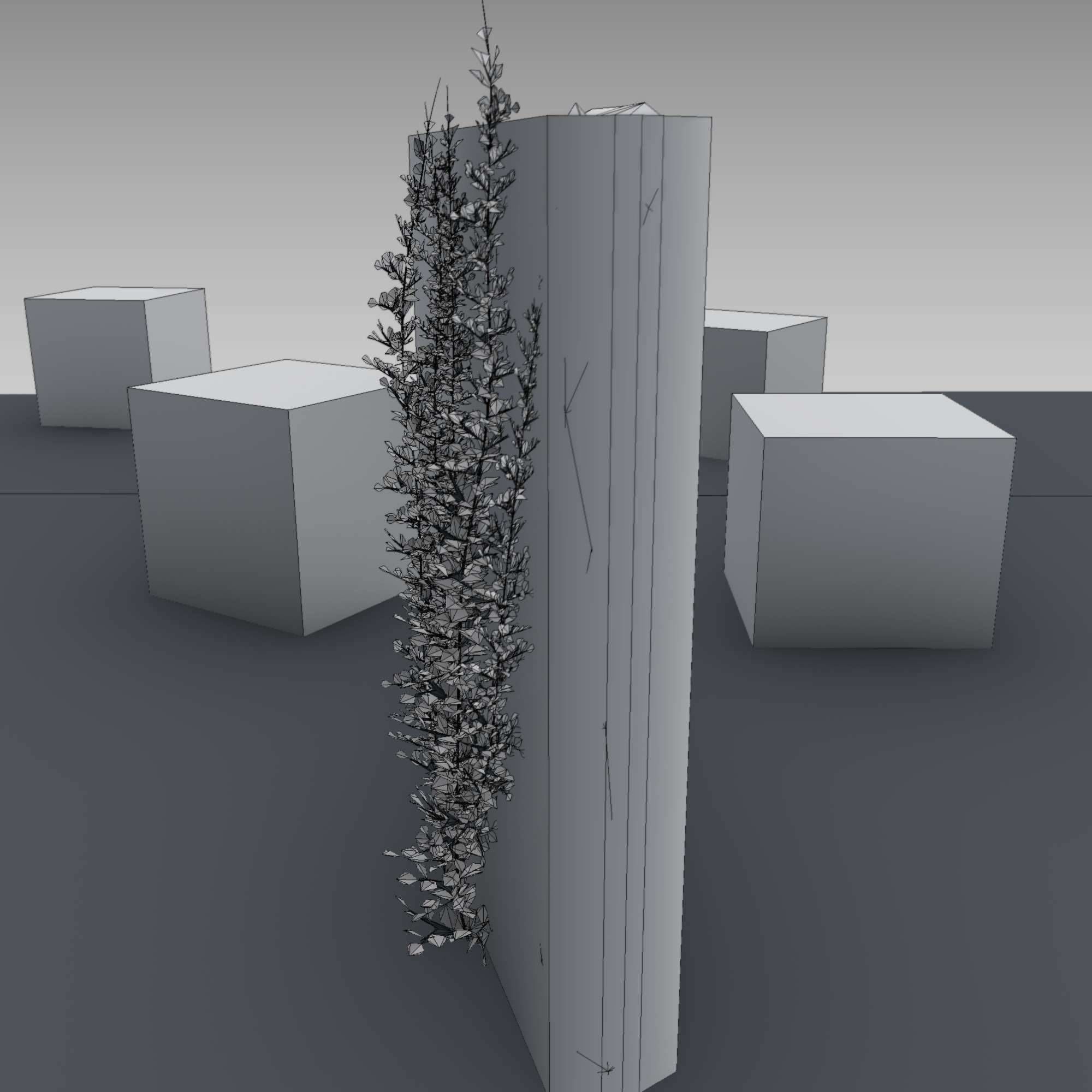 Ivy Vine on Gabion Wall - Version 2 Low-poly 3D model_17